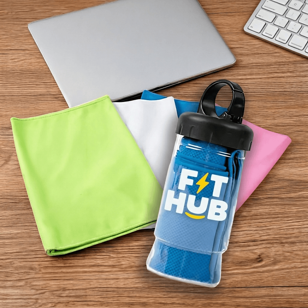 Handuk Dingin dalam Botol - cetak logo