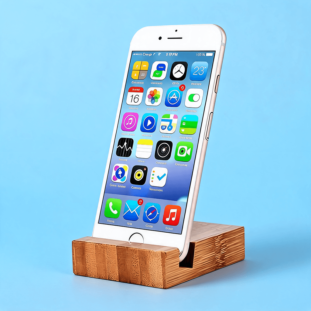 Phone Holder Kayu Mini - cetak logo