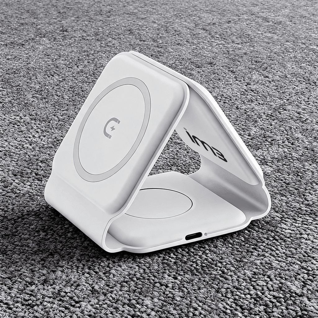 Magnetic Wireless Charger 3in1 Foldable 15W - cetak logo