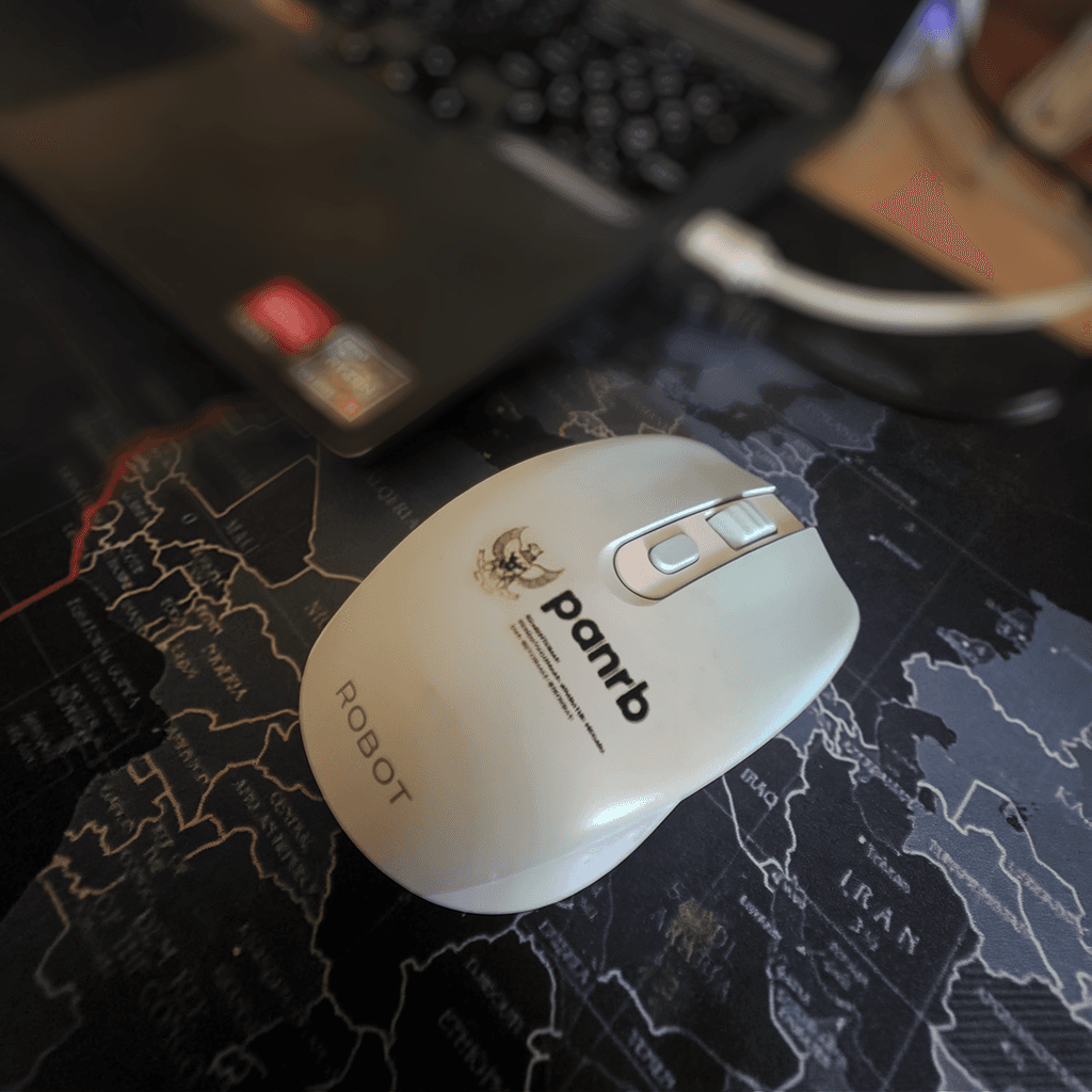 Mouse Wireless Robot - cetak logo