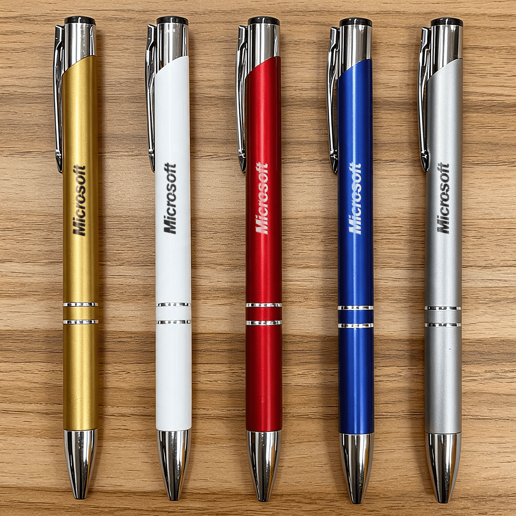 Pulpen Logam Neon (Klik) - cetak logo