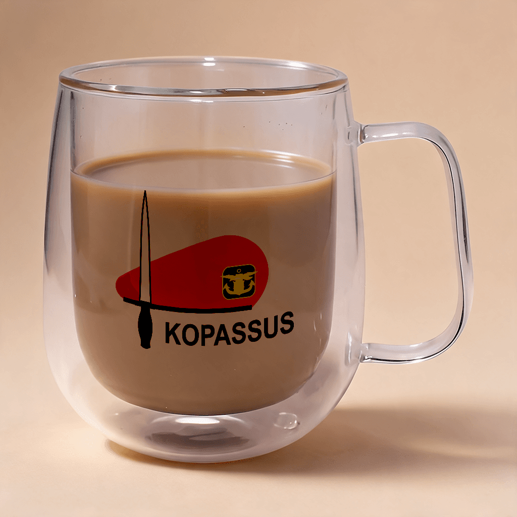 Mug Kaca Termal Double Wall 350ml - cetak logo