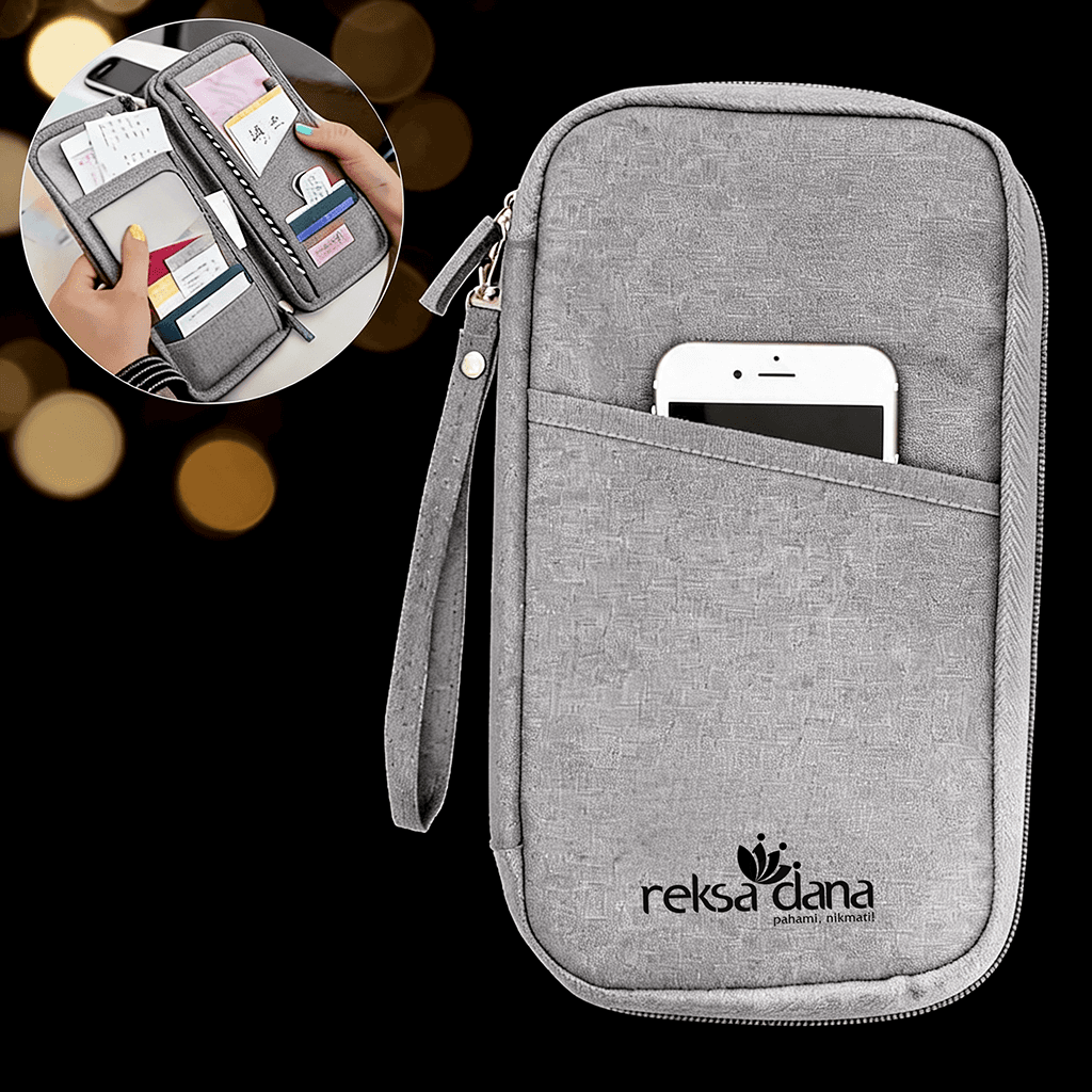 Travel Organizer Multi-Kompartemen (Termasuk Wrist Strap) - cetak logo