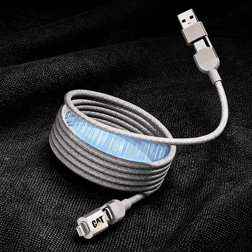 Kabel Charger Magnetik 4 in 1 100W (Type-C ke Type-C) - cetak logo