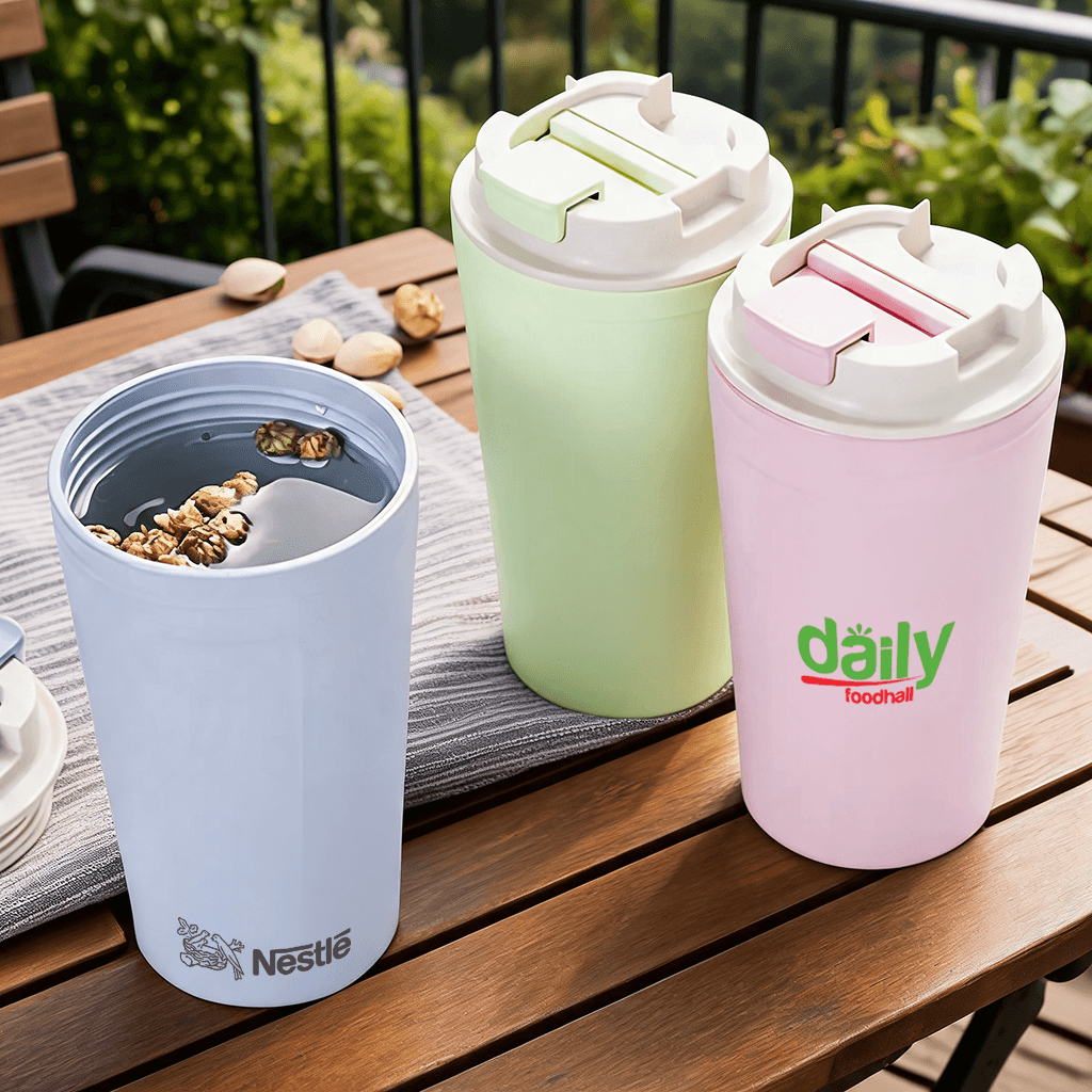 Tumbler Termal Wheat Straw Ramah Lingkungan 420ml - cetak logo