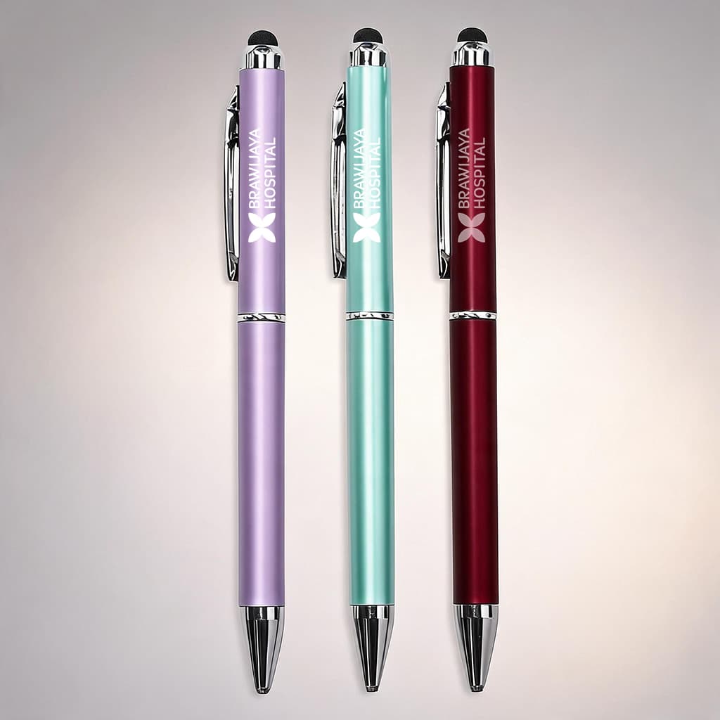 Pulpen Thanasis Stylish dengan Stylus (Putar) - cetak logo